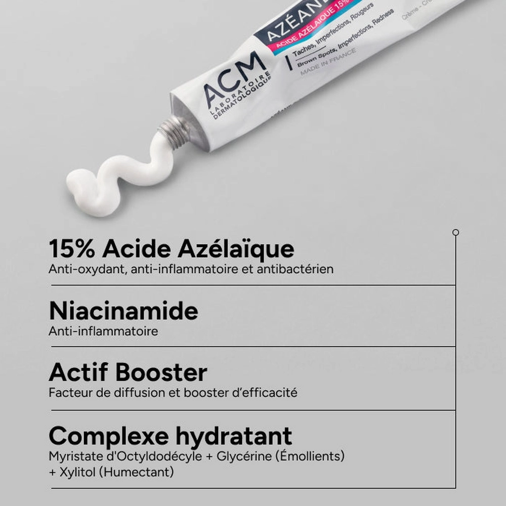 ACM – Azéane Crème Acide Azélaïque 15% Taches, Imperfections & Rougeurs – 30ml – Image 2