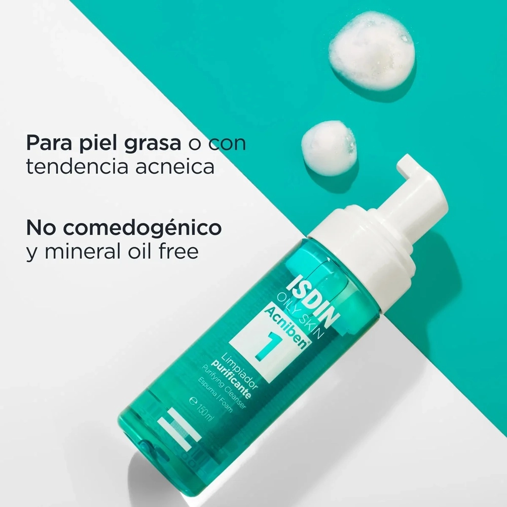 ISDIN – Acniben 1 Mousse Nettoyante Purifiante – 150ml – Image 3
