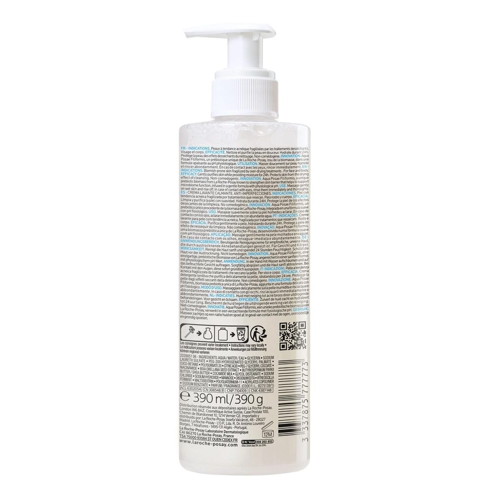 LA ROCHE-POSAY – Effaclar H ISO-BIOME Crème Lavante Hydratante Apaisante – 390ml – Image 2