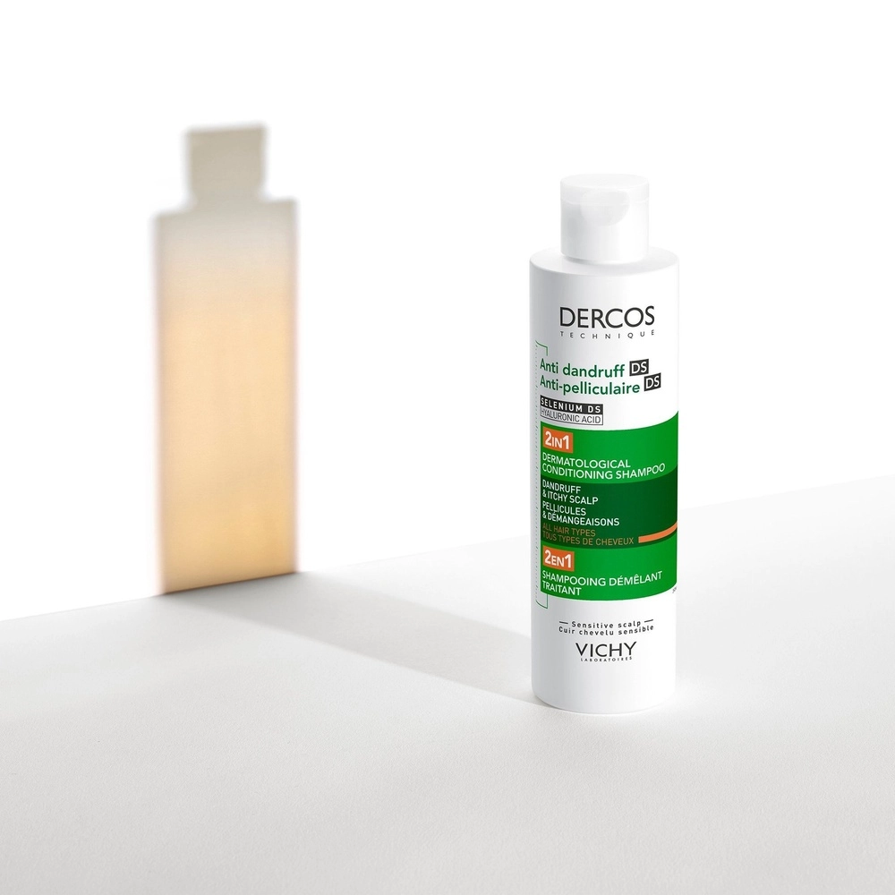 VICHY – Dercos DS Shampoing 2en1 Démêlant Traitant Anti-Pelliculaire Cuir Chevelu Sensible – 200ml – Image 2