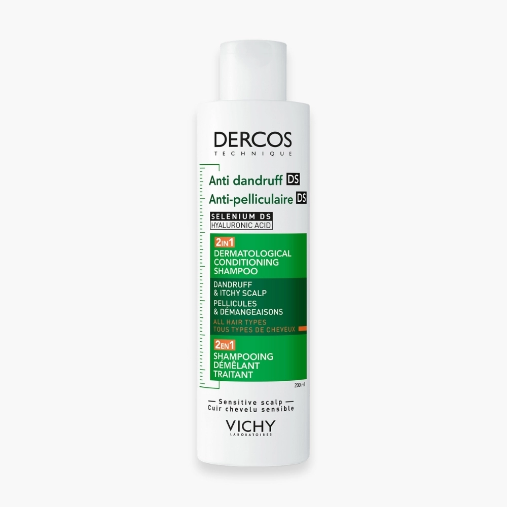 VICHY – Dercos DS Shampoing 2en1 Démêlant Traitant Anti-Pelliculaire Cuir Chevelu Sensible – 200ml